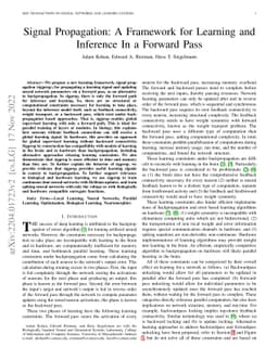 Signal Propagation: A Framework for Learning and Inference In a Forward
  Pass
