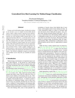 Interpretable Saliency Maps And Self-Supervised Learning For Generalized
  Zero Shot Medical Image Classification