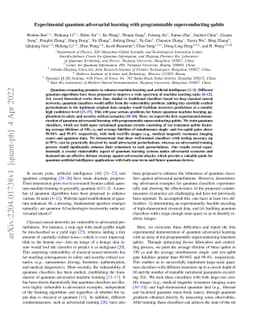 Experimental quantum adversarial learning with programmable
  superconducting qubits