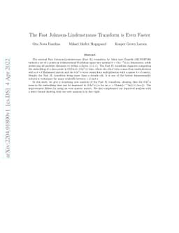 The Fast Johnson-Lindenstrauss Transform is Even Faster