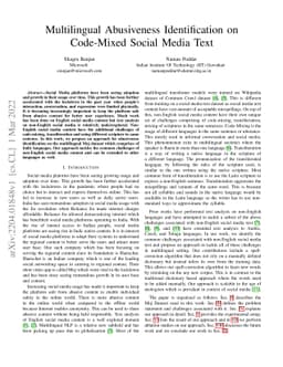 Multilingual Abusiveness Identification on Code-Mixed Social Media Text