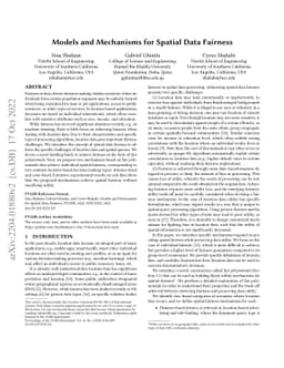 Models and Mechanisms for Spatial Data Fairness