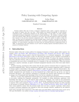 Policy Learning with Competing Agents