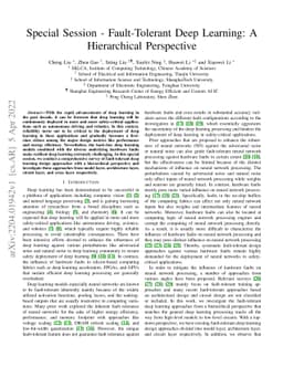 Fault-Tolerant Deep Learning: A Hierarchical Perspective