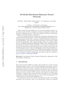 Bimodal Distributed Binarized Neural Networks