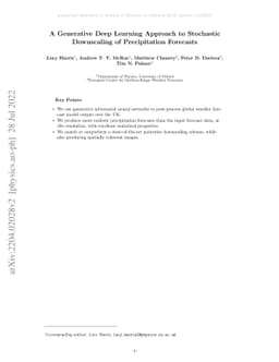 A Generative Deep Learning Approach to Stochastic Downscaling of
  Precipitation Forecasts