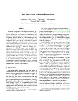 Split Hierarchical Variational Compression