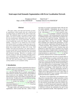 Semi-supervised Semantic Segmentation with Error Localization Network