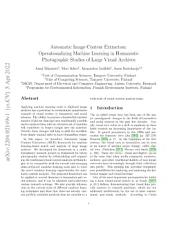 Automatic Image Content Extraction: Operationalizing Machine Learning in
  Humanistic Photographic Studies of Large Visual Archives