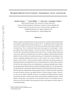 Hybrid Predictive Coding: Inferring, Fast and Slow