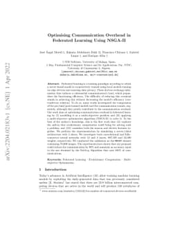 Optimising Communication Overhead in Federated Learning Using NSGA-II