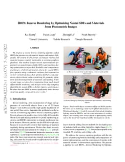 IRON: Inverse Rendering by Optimizing Neural SDFs and Materials from
  Photometric Images