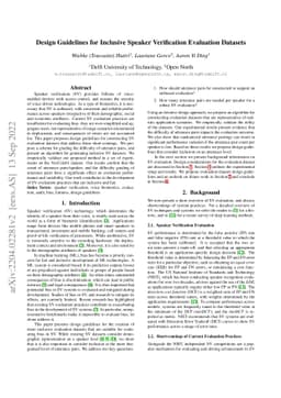 Design Guidelines for Inclusive Speaker Verification Evaluation Datasets