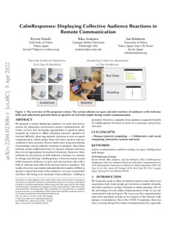 CalmResponses: Displaying Collective Audience Reactions in Remote
  Communication