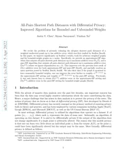 All-Pairs Shortest Path Distances with Differential Privacy: Improved
  Algorithms for Bounded and Unbounded Weights
