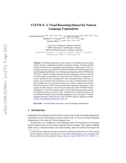 CLEVR-X: A Visual Reasoning Dataset for Natural Language Explanations