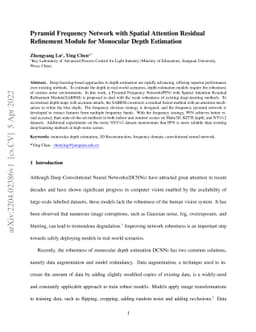 Pyramid Frequency Network with Spatial Attention Residual Refinement
  Module for Monocular Depth Estimation