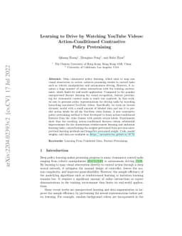 Learning to Drive by Watching YouTube Videos: Action-Conditioned
  Contrastive Policy Pretraining