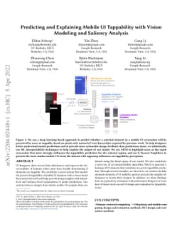 Predicting and Explaining Mobile UI Tappability with Vision Modeling and
  Saliency Analysis