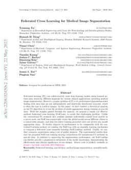 Federated Cross Learning for Medical Image Segmentation