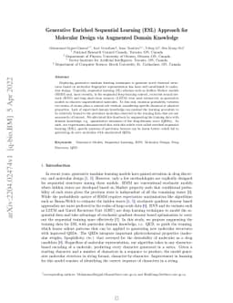 Generative Enriched Sequential Learning (ESL) Approach for Molecular
  Design via Augmented Domain Knowledge