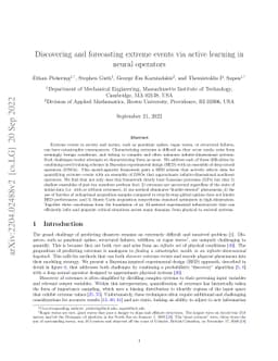 Discovering and forecasting extreme events via active learning in neural
  operators
