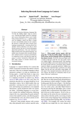 Inferring Rewards from Language in Context