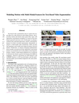 Modeling Motion with Multi-Modal Features for Text-Based Video
  Segmentation
