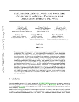 Nonlinear gradient mappings and stochastic optimization: A general
  framework with applications to heavy-tail noise
