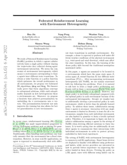 Federated Reinforcement Learning with Environment Heterogeneity