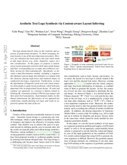 Aesthetic Text Logo Synthesis via Content-aware Layout Inferring