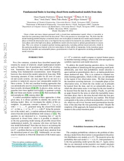 Fundamental limits to learning closed-form mathematical models from data