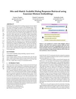 Mix-and-Match: Scalable Dialog Response Retrieval using Gaussian Mixture
  Embeddings