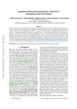 Annotation-Scheme Reconstruction for "Fake News" and Japanese Fake News
  Dataset