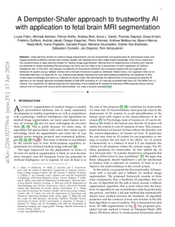 A Dempster-Shafer approach to trustworthy AI with application to fetal
  brain MRI segmentation