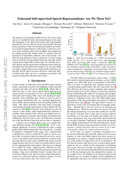 Federated Self-supervised Speech Representations: Are We There Yet?