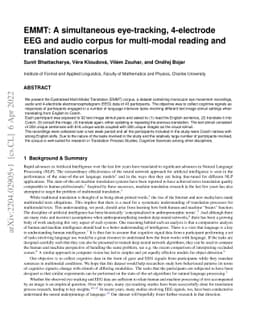 EMMT: A simultaneous eye-tracking, 4-electrode EEG and audio corpus for
  multi-modal reading and translation scenarios