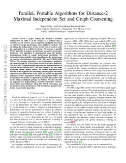 Parallel, Portable Algorithms for Distance-2 Maximal Independent Set and
  Graph Coarsening