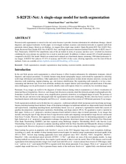 S-R2F2U-Net: A single-stage model for teeth segmentation