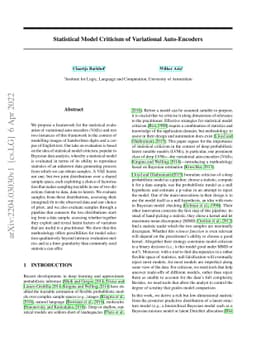 Statistical Model Criticism of Variational Auto-Encoders