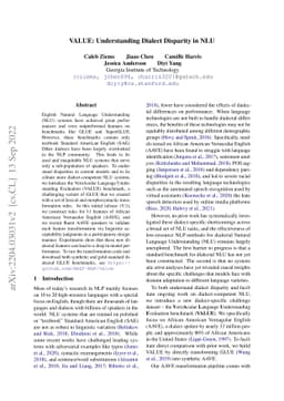VALUE: Understanding Dialect Disparity in NLU