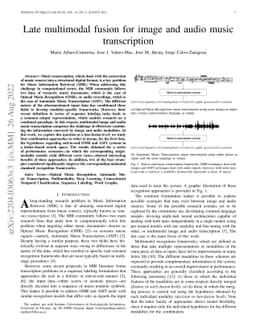 Late multimodal fusion for image and audio music transcription