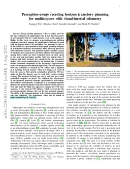 Perception-aware receding horizon trajectory planning for multicopters
  with visual-inertial odometry