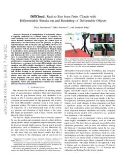 DiffCloud: Real-to-Sim from Point Clouds with Differentiable Simulation and Rendering of Deformable Objects