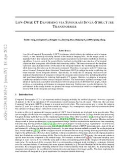 Low-Dose CT Denoising via Sinogram Inner-Structure Transformer