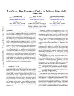 Transformer-Based Language Models for Software Vulnerability Detection