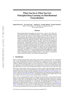 What You See is What You Get: Principled Deep Learning via
  Distributional Generalization