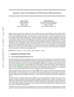 Arabic Text-To-Speech (TTS) Data Preparation