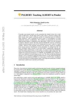PALBERT: Teaching ALBERT to Ponder