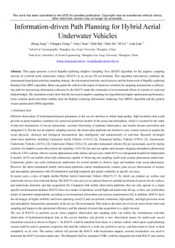 Information-driven Path Planning for Hybrid Aerial Underwater Vehicles